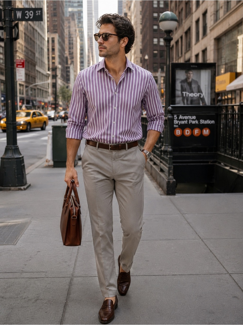 Hugo Boss Purple Striped Button-Up Dress Shirt | Men’s Business Casual